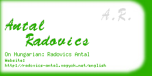 antal radovics business card